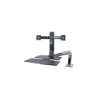 Ergotron WorkFit-A Dual-Monitor with Worksurface + Stand-Black; Polished aluminum