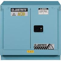Justrite Sure-Grip Ex Acid/Corrosive Storage Cabinets, 2 Doors, Manual, Undercounter, : 35" x 22" x 35"-Poly liners on shelves and poly sump liner are removable for easy cleaning