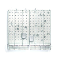 Azar Displays Pegboard Organizer Kit, Clear Frosted (900945-CLR)-Perfect for garages, craft rooms and dorm rooms