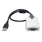 AddOn USB 2.0 to VGA Multi Monitor Adapter/External Video Card (USB2VGA)-8in USB 2.0 (A) Male to VGA Female Black Video Adapter