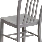 Flash Furniture Commercial Grade Silver Metal Indoor-Outdoor Chairs-Galvanized Steel Construction