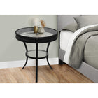 Monarch Specialties 2140 Accent Table - 22"Dia/Black With Tempered Glass-Use as an end table or as an entryway accent