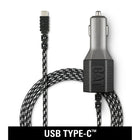 CAT – Chargeur de voiture 5,4 A avec 2 ports USB et un cordon USB-C certifié USB-IF tressé en nylon de 6 pi-Certifié USB haute vitesse