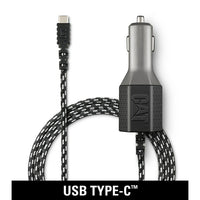 CAT – Chargeur de voiture 5,4 A avec 2 ports USB et un cordon USB-C certifié USB-IF tressé en nylon de 6 pi-Certifié USB haute vitesse