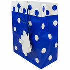 Jam Paper Gift Bags with Rope Handles - Medium - 8" x 10" x 4" - Blue & White Polka Dot Matte - 24 Pack-Our giftbags have a soft rope handle with an attached blank tag, and they're made from thick 85 lb cardstock that has a smooth paper finish