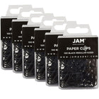 JAM Paper Coloured Standard Paper Clips, Small, Black Paperclips, 6 Packs of 100, 600 Total (2183750g)-Black