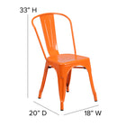 Flash Furniture Commercial Grade Orange Metal Indoor-Outdoor Stackable Chair-Floor Protector Plastic Glides