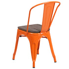 Flash Furniture Orange Metal Stackable Chair with Wood Seat-Curved Back with Vertical Slat