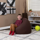 Flash Furniture – Fauteuil poire pour enfants en coton brossé, brun-Housse amovible lavable à la machine