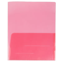 JAM Paper Plastic See Through Two Pocket Folder, Red, 12 Pack (381reddg)-Red