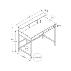 Monarch Specialties 7700 48" Computer Desk - Black/Black Standing Height-Product dimensions: 47.25 inches L x 23.75 inches W x 47.5 inches H