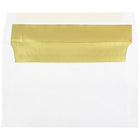 JAM Paper A10 Foil Lined Envelopes, 6 x 9.5, White with Gold Lining, 100 Pack (900905660g)-White with gold foil