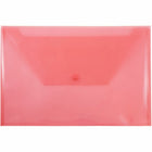 JAM Paper Plastic Envelopes with Snap Closure - Legal Booklet - 9.75" x 14.5" - Red - 12 Pack -Colour: Red 
