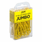 JAM PAPER - Trombone Geant Colore 2", Jaune, 3 paquets de 75-Quantite : 75 par boîte; 3 Boîtes