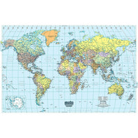House Of Doolittle - Laminated World Map - 50" x 33"-Subject: Social studies
