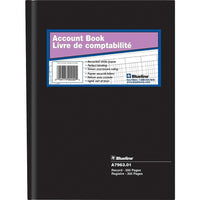 Blueline Record Book, A7963.01, 10-1/4" x 7-11/16"-Black, hard covered book 