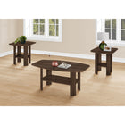 Monarch Specialties 7872P Table Set - 3Pcs Set/Dark Walnut-Draw attention to your decor with a stylish dark walnut wood-look table set for your living room