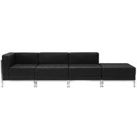 Flash Furniture  Hercules Imagination Series Leather 4-Piece Chair and Ottoman Set, Black (ZBIMAGSET9)-Black Bonded Leather