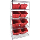 Kleton - Étagères Robustes En Treillis Métallique Avec Bacs De Rangement, Tiers 5, 36po La X 74po H X 24po P-Profondeur 24po