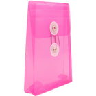 JAM Paper Plastic Envelopes with Button and String Tie - Open End - 4.25" x 6.25" - Fuchsia Pink - 12 Pack -Quantity: 12 per pack