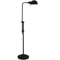 Dainolite Fedora Traditional Incandescent Adjustable Pharmacy Floor Lamp - 1 Light - Matte Black -Black