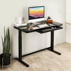 Uncaged Ergonomics Rise Up Glass Electric Height Adjustable Sit/Stand Desk - Black-Perfect for writing, computing, working, and studying