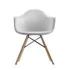 Nicer Furniture Eiffel Style Armchair with Natural Wood Legs - White - 2 Pack-Straight wooden dowel legs with floor protectors for hardwood floor