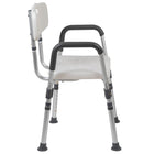 Flash Furniture HERCULES Series Adjustable Bath & Shower Chair - Quick Release - White (DCHY3523LWH)-Safety Textured Seat with drainage holes