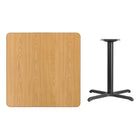 Flash Furniture – Table carrée en stratifié au fini naturel de 36 po avec base de 30 x 30 po (XUNT3636T3030)-Table d'hospitalité