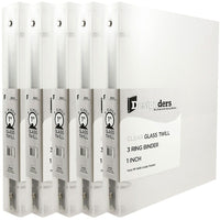 JAM Paper Plastic 3 Ring Binder, 1 Inch, Clear, 5 Pack (751T1clg)-Clear