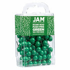 JAM PAPER - Punaises Colorees, Punaises Carte à Tête Ronde, Vert, Paquet de 100-Quantite : 100 punaises
