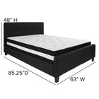 Flash Furniture Tribeca Queen Size Tufted Upholstered Platform Bed with Pocket Spring Mattress - Black Fabric-Black Fabric Upholstery