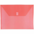 JAM Paper Plastic Envelopes with VELCROBrand Closure - Letter Booklet - 9.75" x 13" - Red Poly - 12 Pack -Colour: Red 