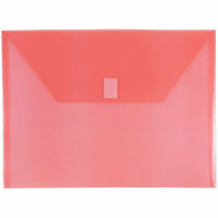 JAM Paper Plastic Envelopes with VELCROBrand Closure - Letter Booklet - 9.75" x 13" - Red Poly - 12 Pack -Colour: Red 