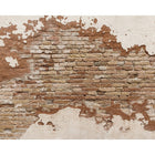 Wall Rogues Distressed Brick Wall Mural, Orange-Printed on nonwoven material