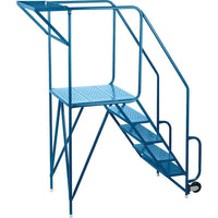 Kleton Mechanics/Maintenance Rolling Ladder, 5 Steps-Double-straddle base puts worker in close proximity for hard-to-reach jobs