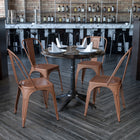 Flash Furniture Commercial Grade Copper Metal Indoor-Outdoor Stackable Chair-Small Caps on cross brace protect finish when stacked