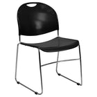 Flash Furniture HERCULES Series Black Ultra-Compact Stack Chair with Chrome Frame-880 lb. Weight Capacity