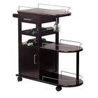 Winsome – Chariot de divertissement avec porte-verre, armoire et tiroir, espresso-Peut contenir jusqu’à 6 bouteilles de vin
