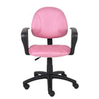 Nicer Furniture Perfect Posture Deluxe Microfiber Task Chair with Loop Arms - Pink-This chair comes in pink microfiber material.