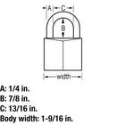 Master Lock 1-9/16in (40mm) Wide Solid Brass Body Padlock-Hardened steel shackle for extra cut resistance
