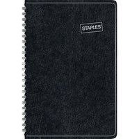 Staples Undated Wirebound Weekly Planner - Black - 8" x 11" - Bilingual-12-months: January - December (undated)