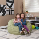Flash Furniture – Fauteuil poire surdimensionné en coton brossé à pois, vert-Housse amovible lavable à la machine