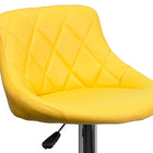 Flash Furniture 18 1/2" x 19" Vinyl Adjustable Height Bar Stool with Chrome Base, Yellow, 2 Pack-Swivel Seat