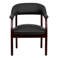 Flash Furniture Black Top Grain Leather Conference Chair with Accent Nail Trim-Captain's Chair
