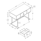 Monarch Specialties 7386 42" Computer Desk - Modern Grey/Black Metal-Product dimensions: 41.75 inches L x 19.75 inches W x 30 inches H