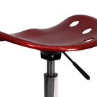 Flash Furniture Vibrant Wine Tractor Seat & Chrome Stool - Red-Pneumatic Seat Height Adjustment