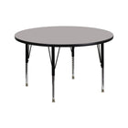 Flash Furniture 42'' Round Activity Table with 1.25'' High Pressure Top and Height Adjustable Pre-School Legs, Grey-Grey Laminate