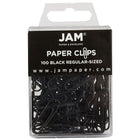 JAM Paper Coloured Standard Paper Clips, Small, Black Paperclips, 6 Packs of 100, 600 Total (2183750g)-Length: 1 1/8"