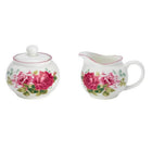 Roy Kirkham Rosa Alba Sugar Bowl with Lid & Creamer Set-Creamer and Suger Set